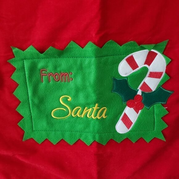 Reusable - XL Santa Material Bag Sack With Tie Closure 36"x23.5" Christmas - Picture 2 of 7